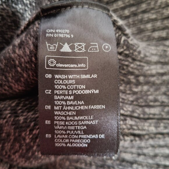 H&M LOGG Men’s L Hooded Knit Sweater, 100% Cotton, Front Pockets, Gray, EUC - Picture 7 of 10